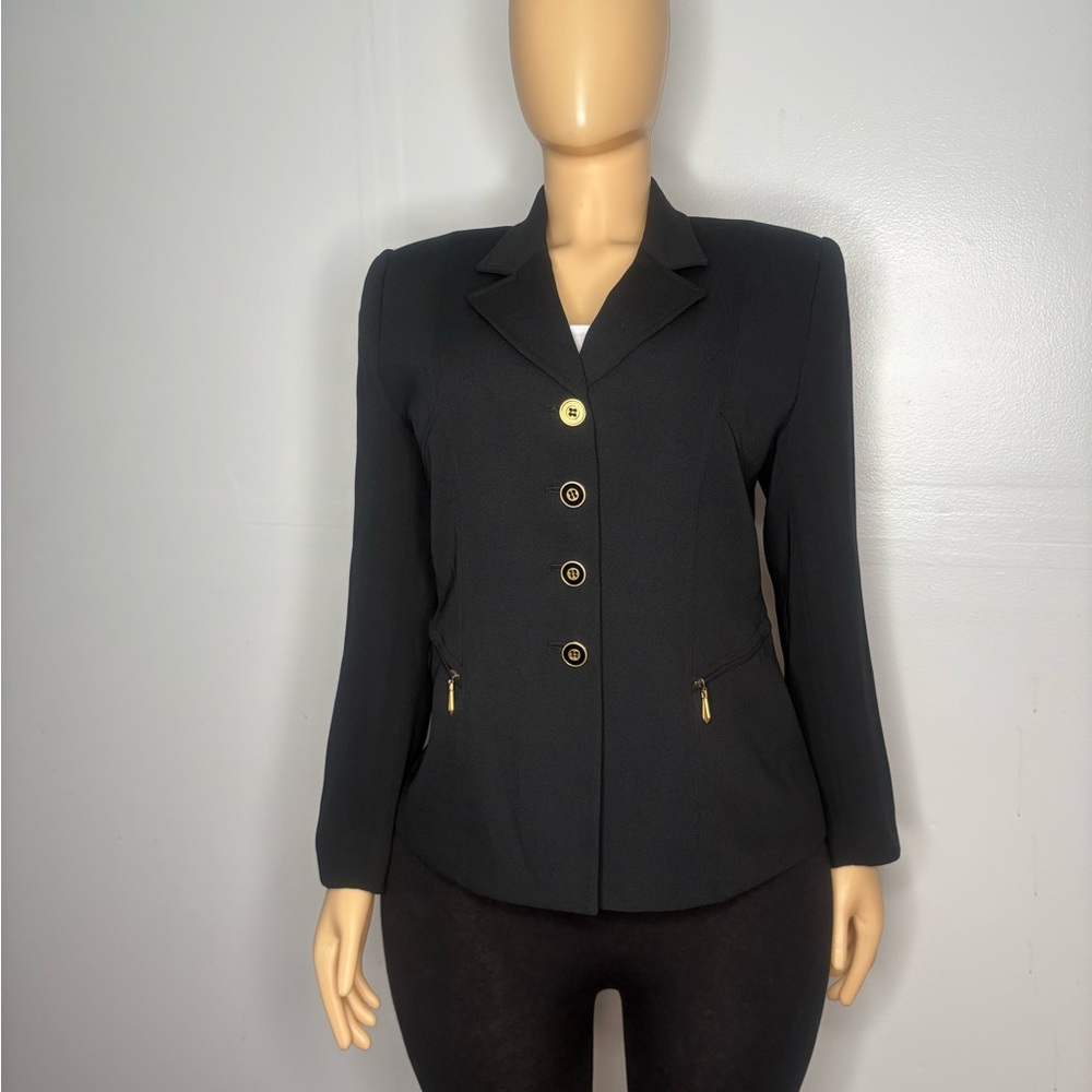 Le Suit Black Blazer with Gold Accents